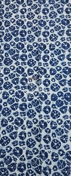 Indigo Handblock printed cotton 3 piece suit with Kota doria duppata.