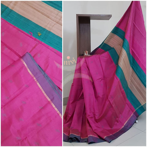 Art silk tussar saree with blouse piece