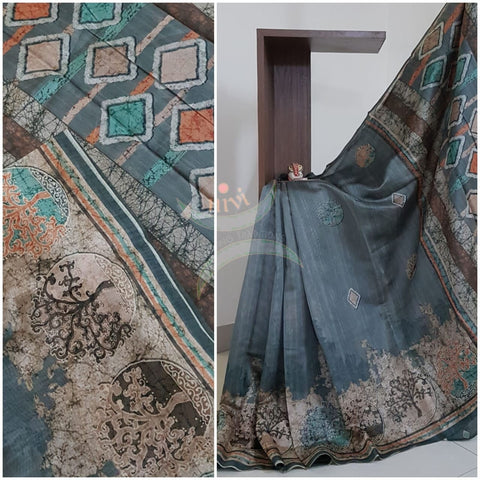 Digital  printed cotton saree