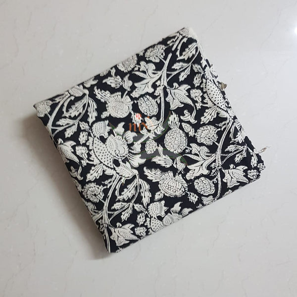 Handloom block printed cotton fabric