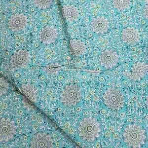 Handloom block printed cotton fabric