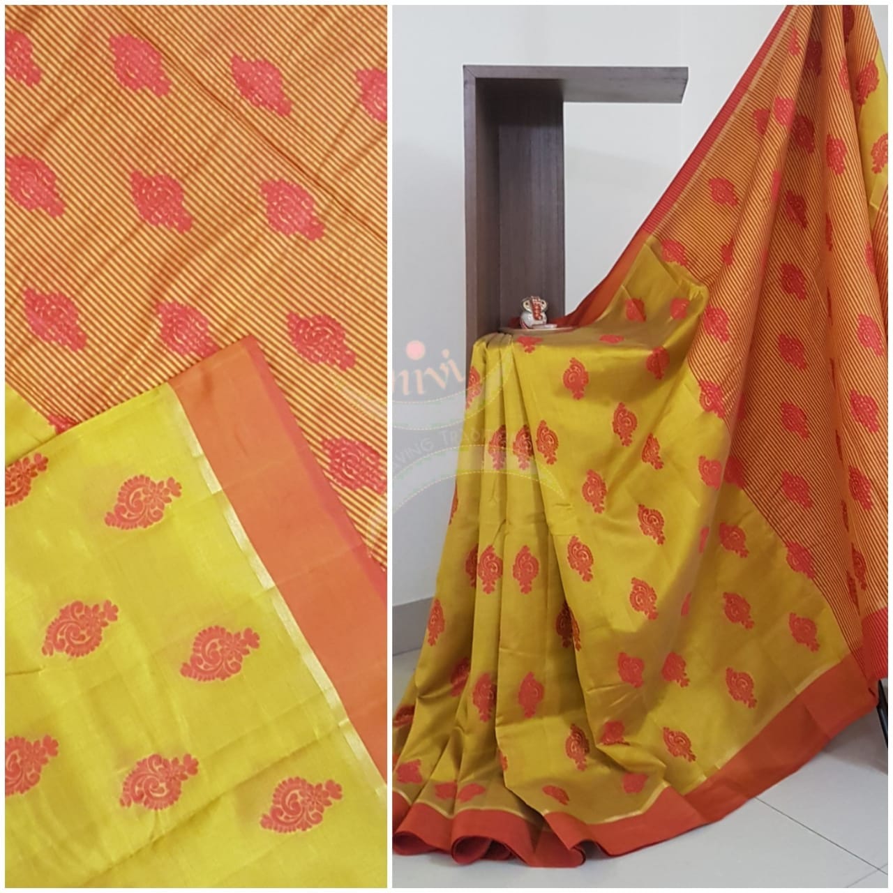 Art silk tussar saree with blouse piece