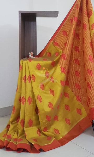 Art silk tussar saree with blouse piece