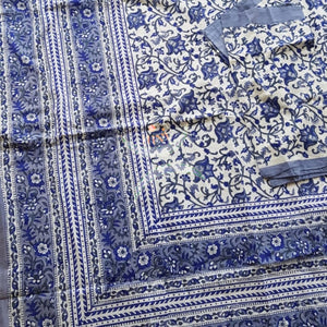 Handloom handblock printed pure cotton king size bed sheet of size 90×108 inches