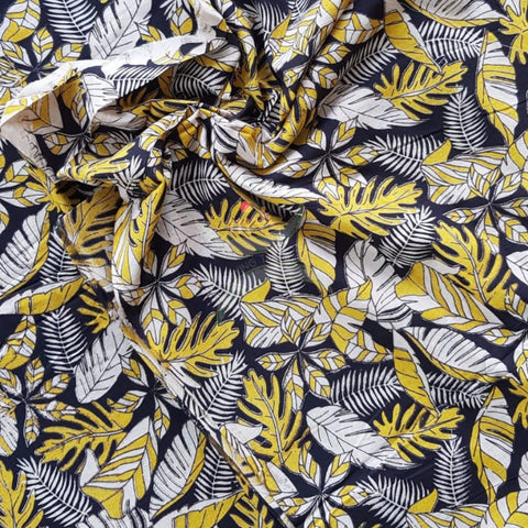 Handloom cotton kalamkari printed fabric of width 44 inches