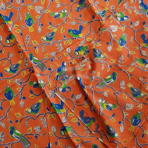 Handloom cotton kalamkari printed fabric of width 44 inches