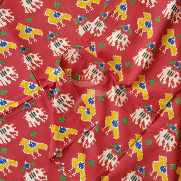 Handloom cotton kalamkari printed fabric of width 44 inches