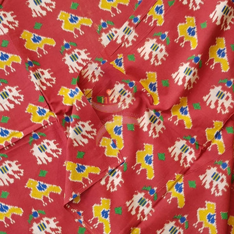 Handloom cotton kalamkari printed fabric of width 44 inches