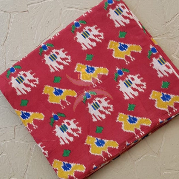 Handloom cotton kalamkari printed fabric of width 44 inches