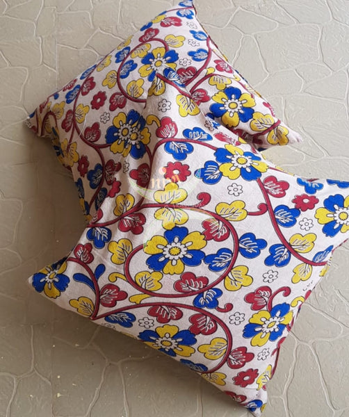 Set of 2 kalamkari cotton cushion covers 16x16 inches