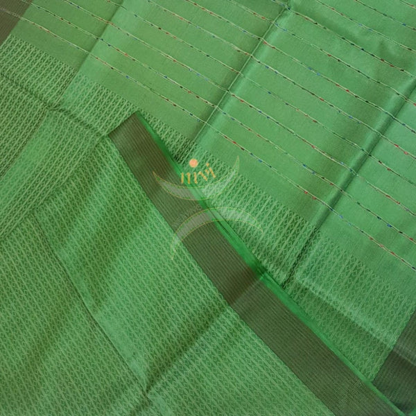 Green 100% pure handloom Bagalpuri  silk .