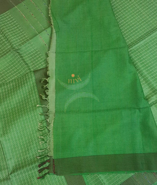 Green 100% pure handloom Bagalpuri  silk .