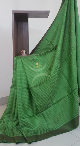 Green 100% pure handloom Bagalpuri  silk .