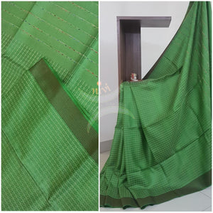 Green 100% pure handloom Bagalpuri  silk .