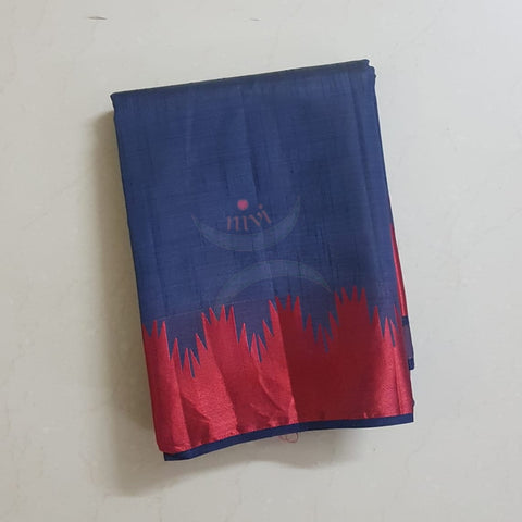 Navy Art silk tussar saree with blouse piece