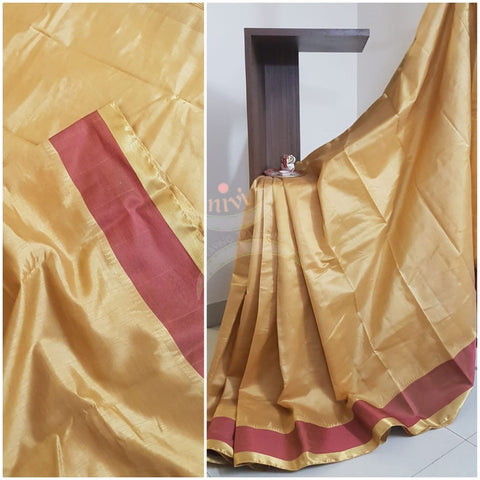 Beige Art silk tussar saree with blouse piece