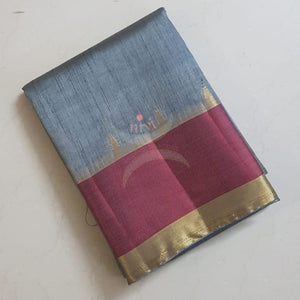 Grey Art silk tussar saree with blouse piece