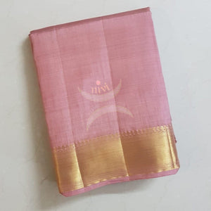 Pink Art silk tussar saree with blouse piece