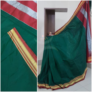 Green Cotton blended traditional ilkal saree