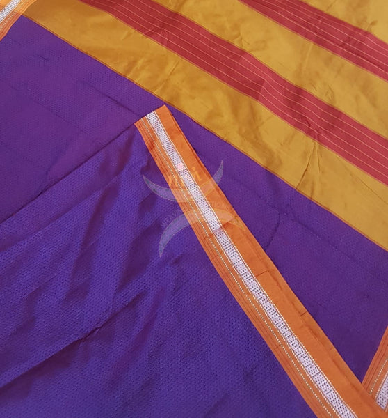 Purple Khun/khana saree with traditional pallu