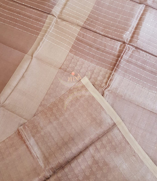 Brown pure tussar silk