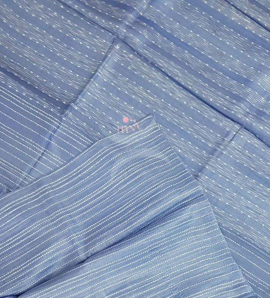 Blue pure tussar silk