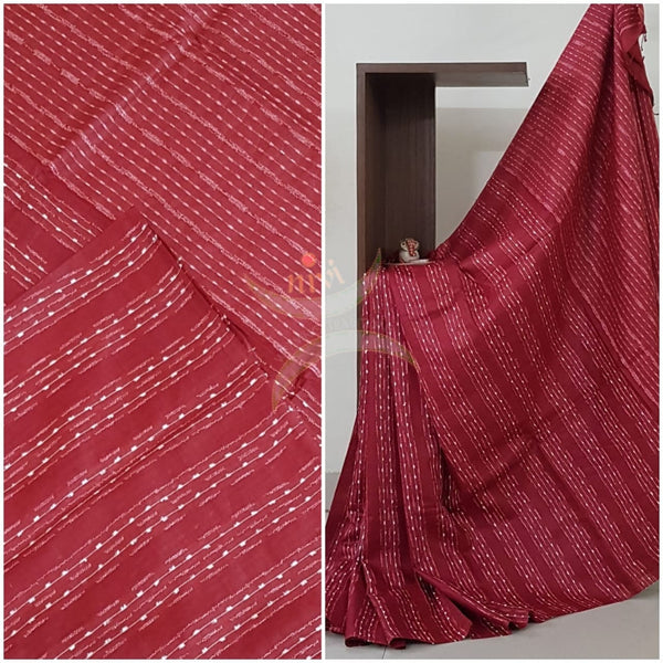 Maroon pure tussar silk