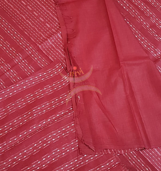 Maroon pure tussar silk