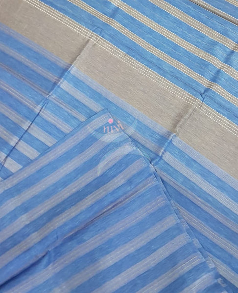 Blue pure tussar silk