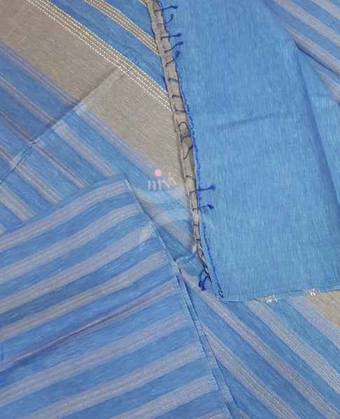 Blue pure tussar silk