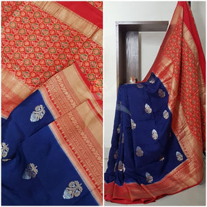 Pure muga silk benaras brocade saree.