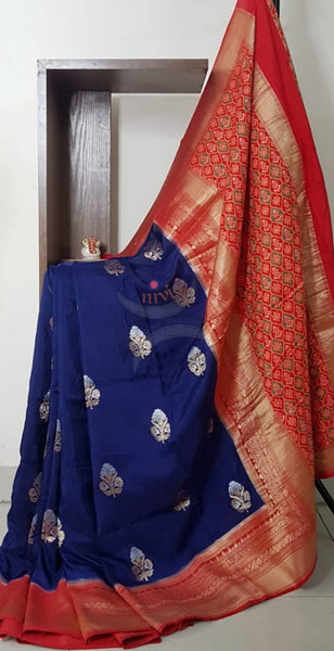 Pure muga silk benaras brocade saree.