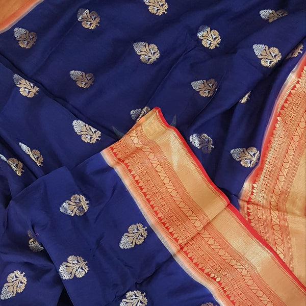 Pure muga silk benaras brocade saree.