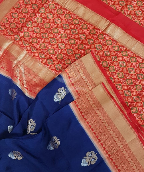 Pure muga silk benaras brocade saree.