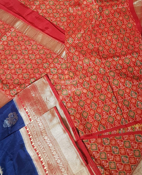 Pure muga silk benaras brocade saree.