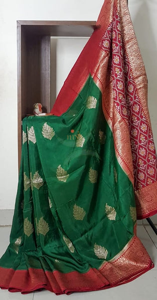 Pure muga silk benaras brocade saree.