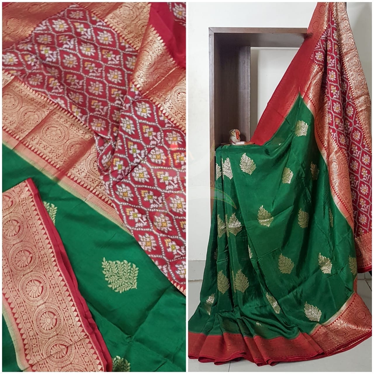 Pure muga silk benaras brocade saree.