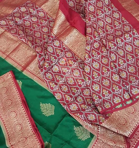 Pure muga silk benaras brocade saree.