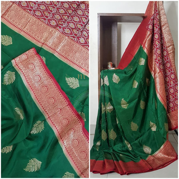 Pure muga silk benaras brocade saree.