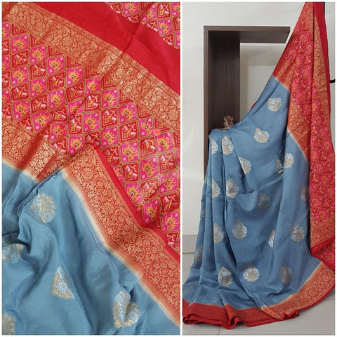 Pure muga silk benaras brocade saree.