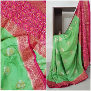 Pure muga silk benaras brocade saree.