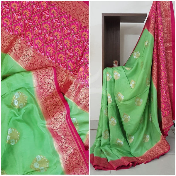 Pure muga silk benaras brocade saree.