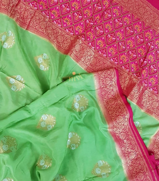 Pure muga silk benaras brocade saree.