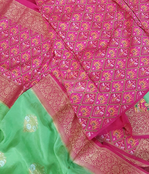 Pure muga silk benaras brocade saree.