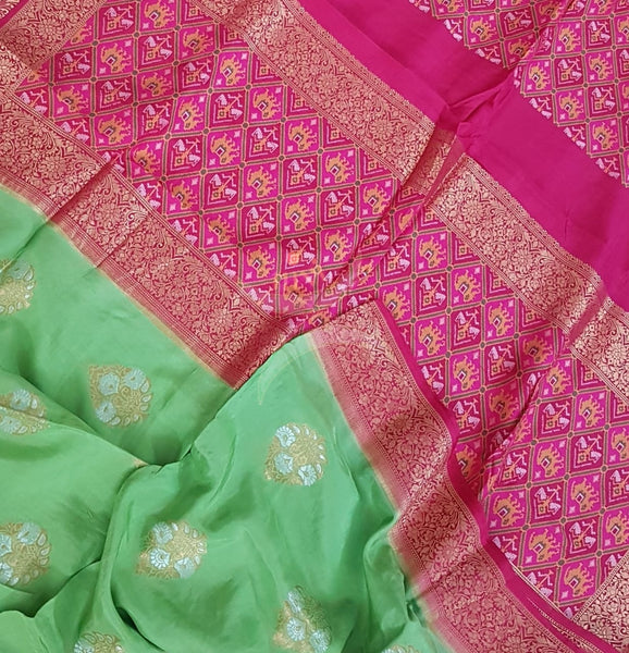 Pure muga silk benaras brocade saree.