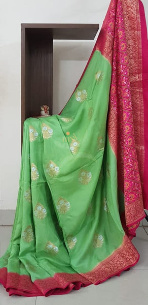 Pure muga silk benaras brocade saree.