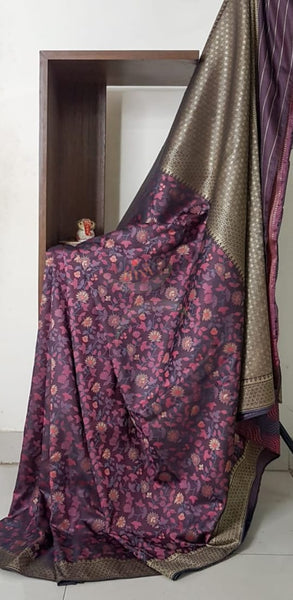 Pure muga silk benaras brocade saree.