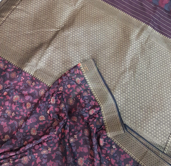 Pure muga silk benaras brocade saree.