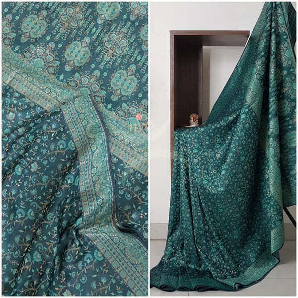 Pure muga silk benaras brocade saree.