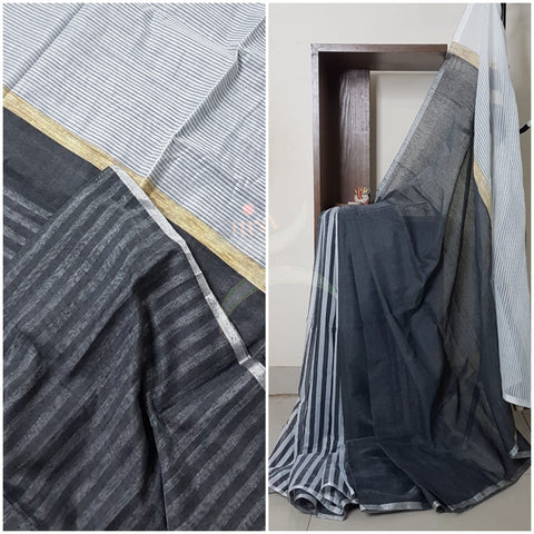 Half and half Handloom  cotton saree.